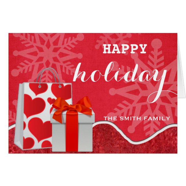 Deseando felices vacaciones Navidades rojos (Anverso (Horizontal))