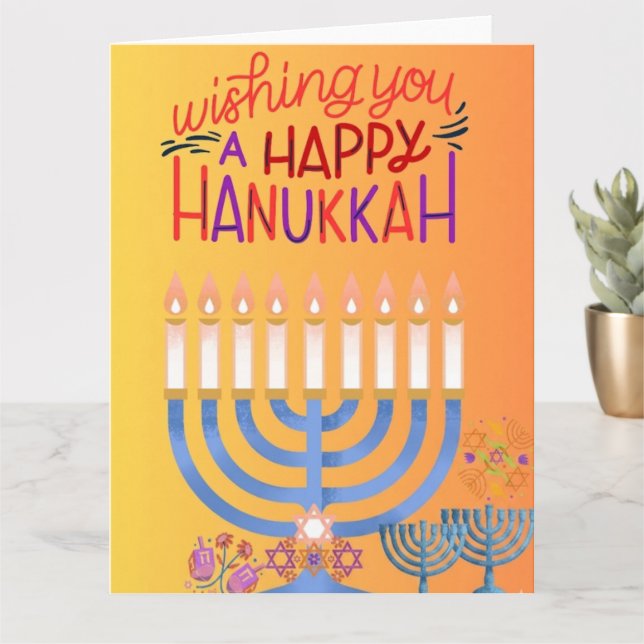 Deseándole una Feliz Tarjeta de Hanukkah (Planta pequeña)