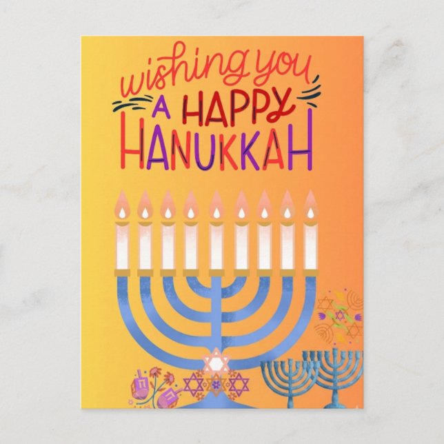Deseándole una Feliz Tarjeta de Hanukkah (Anverso)