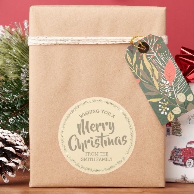 Deseándote Feliz Personalizado Pegatinas de Navida (Vacaciones)