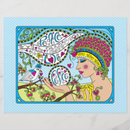 Deseándote Hoja de Papel Plano de Paz de 11" x 8,5