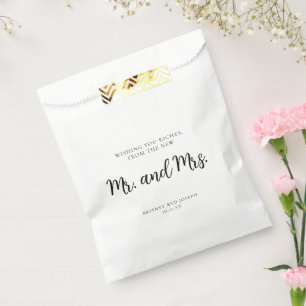 Deseándote Riquezas Bolsas de Favor de la Boda Bla