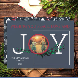 Deseándote tarjeta de Navidades de fotos de Peace