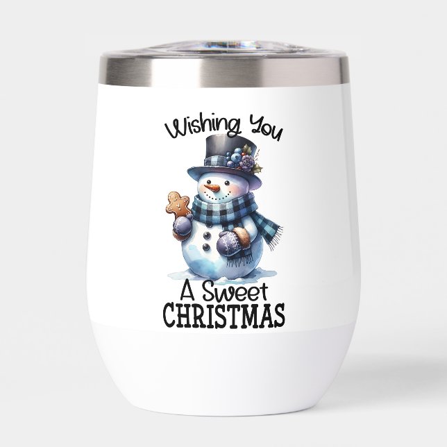 Deseándote un dulce Navidad lindo muñeco de nieve (Frente)