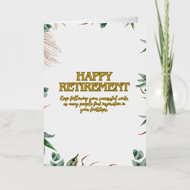 "¡Deseándote un retiro relajante y gratificante!" (Anverso)