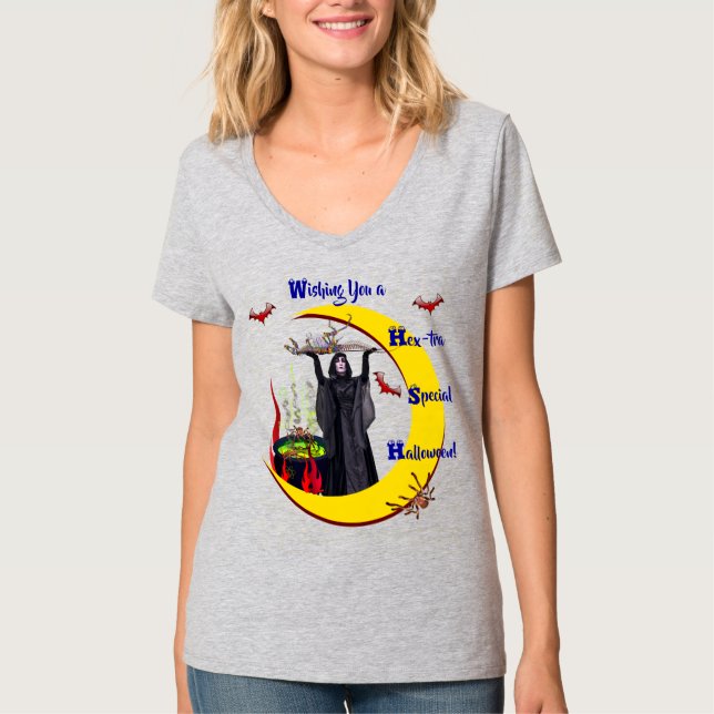 Deseándote una camiseta de Halloween de carácter e (Anverso)