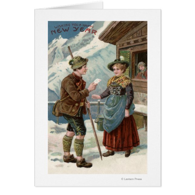 Deseándote una feliz escena de Año Nuevo (Frente)