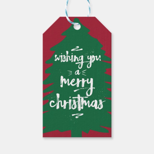Deseándote una Feliz Navidad | Árbol | Etiqueta de (Anverso)