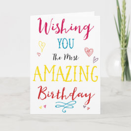 Deseándote una feliz tarjeta de cumpleaños colorid