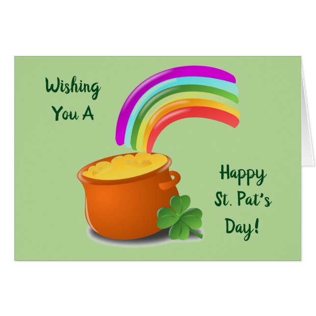 Deseándote una feliz tarjeta del día de St. Pat (Anverso (Horizontal))