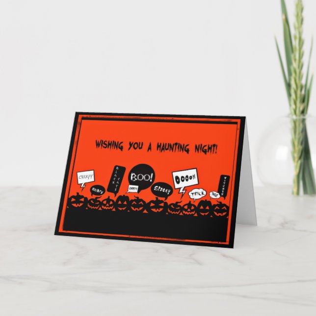 Deseándote una Noche Embrujada - Tarjeta de Hallow (Anverso)