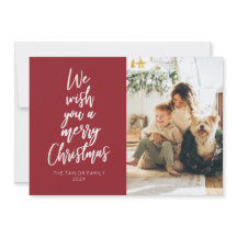 Desearle una tarjeta navideña de festividad roja