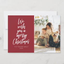 Desearle una tarjeta navideña de festividad roja