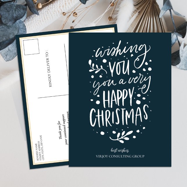Desearte Feliz Navidad Blue Script Business (Subido por el creador)