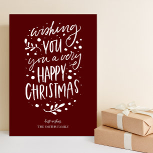 Desearte Feliz Navidad Guión Rojo No Foto