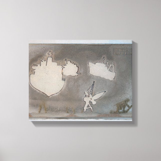 Desembarco K7 1986 Lienzo de medios mixtos (Anverso)