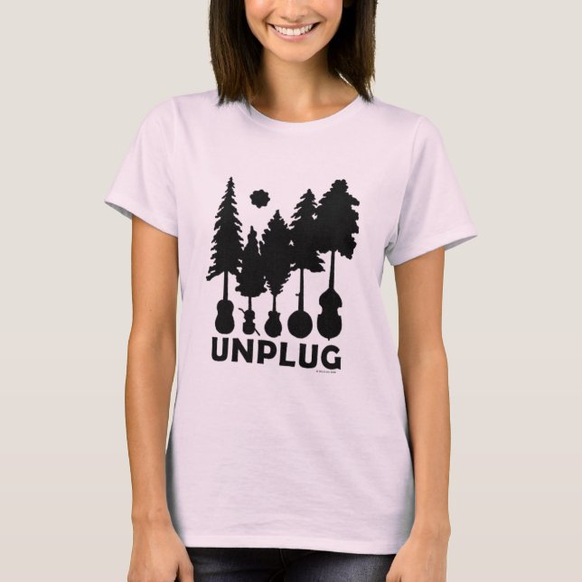 Desenchufe - la camiseta para mujer del bosque del (Anverso)