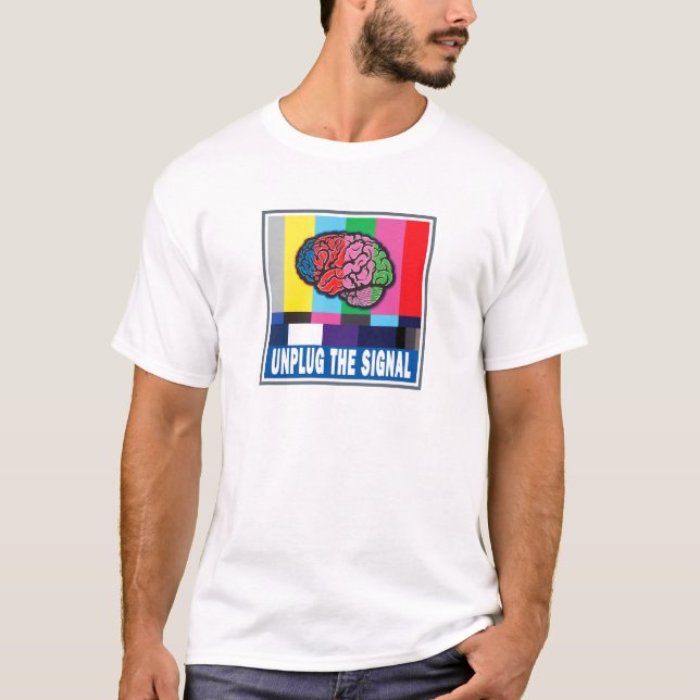 "Desenchufe la versión 2 de la camiseta del negro (Anverso)