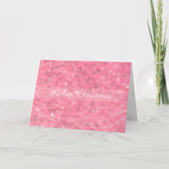 Desenfoque rosa brillo Feliz Navidad (Anverso)