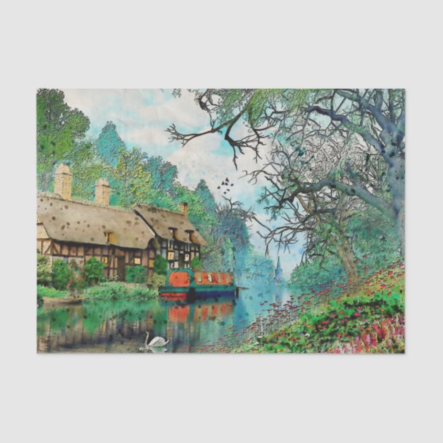 Desenlace de escenas paisajísticas, papel de tejid (Anverso)