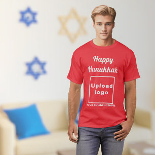 Deseo de Hanukkah Empresarial en Camiseta Roja