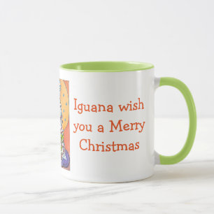 Deseo de la iguana usted una taza de las Felices