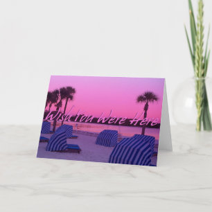 Deseo de la playa usted estaba aquí tarjeta