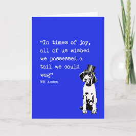 Deseo de la tarjeta WH Auden de la cita del perro