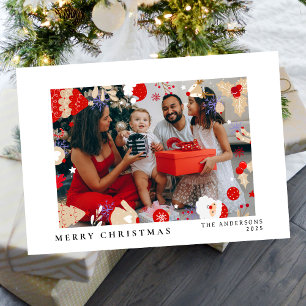 Deseo de Navidad Moderno con Foto Única de Fiesta