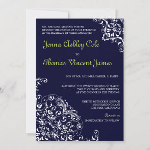 Deseo del damasco - invitación del boda