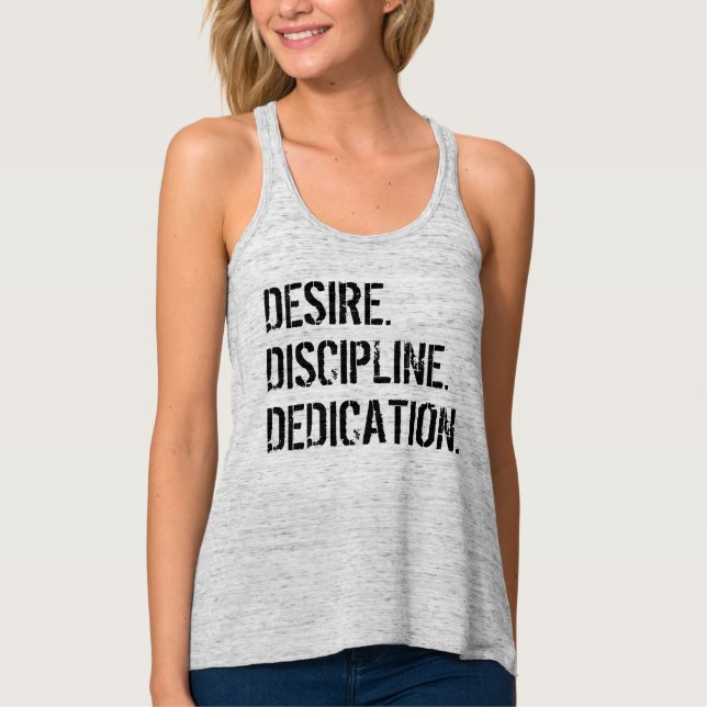 DESEO. DISCIPLINA. ESMERO. Camiseta de motivación (Anverso)