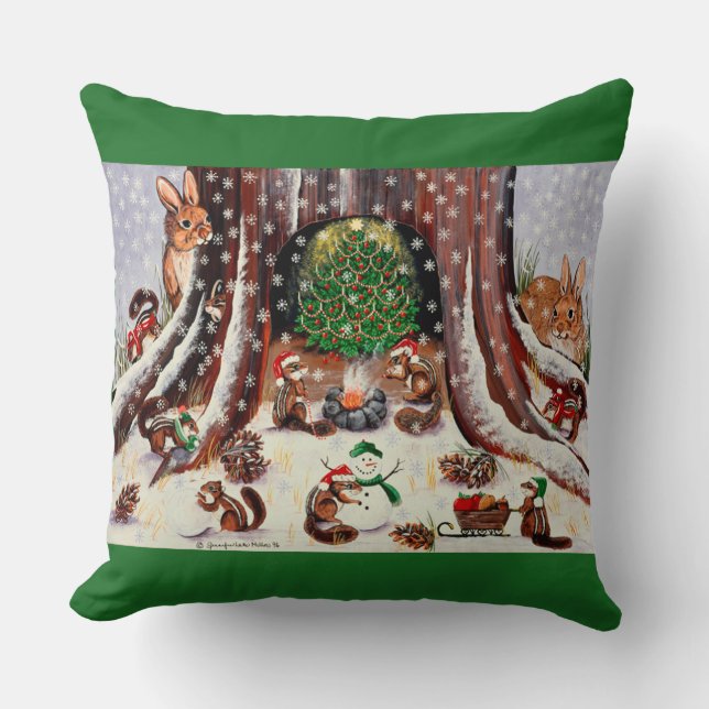Deseo que fuéramos invitados Almohada Verde (Anverso)