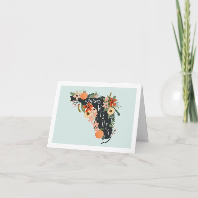 Deseos Cálidos De La Tarjeta De Nota De Florida |  (Anverso)