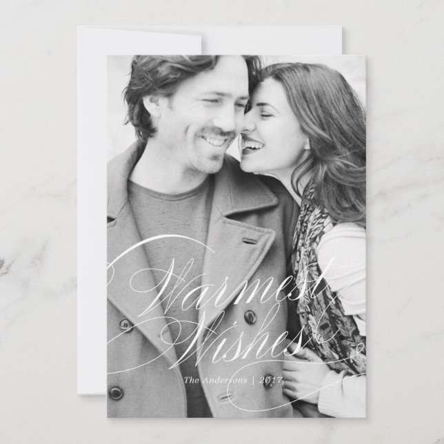 Deseos cálidos en audaz tarjeta de fotos de vacaci (Anverso)