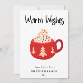 Deseos cálidos Navidades Cocoa Mug Tarjeta de vaca