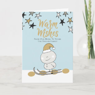 Deseos Cálidos Personalizados Esquíador Navidad