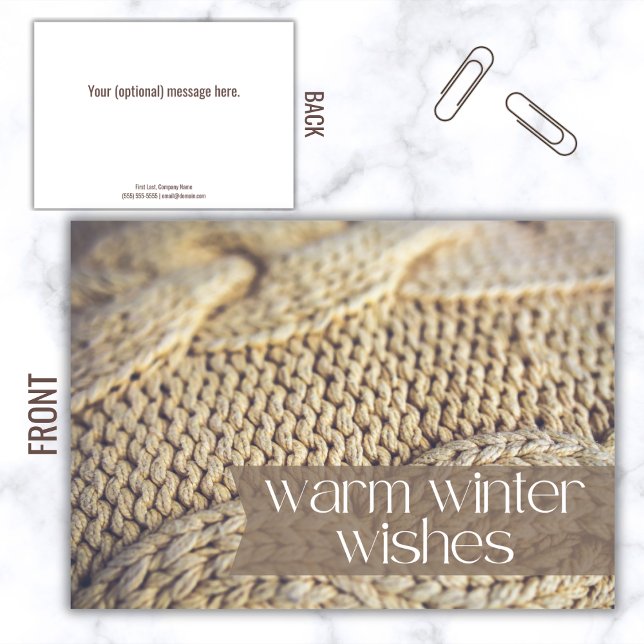 Deseos Cálidos Realtor Felices Tarjetas de Vacacio (Warm Winter Wishes flat card)