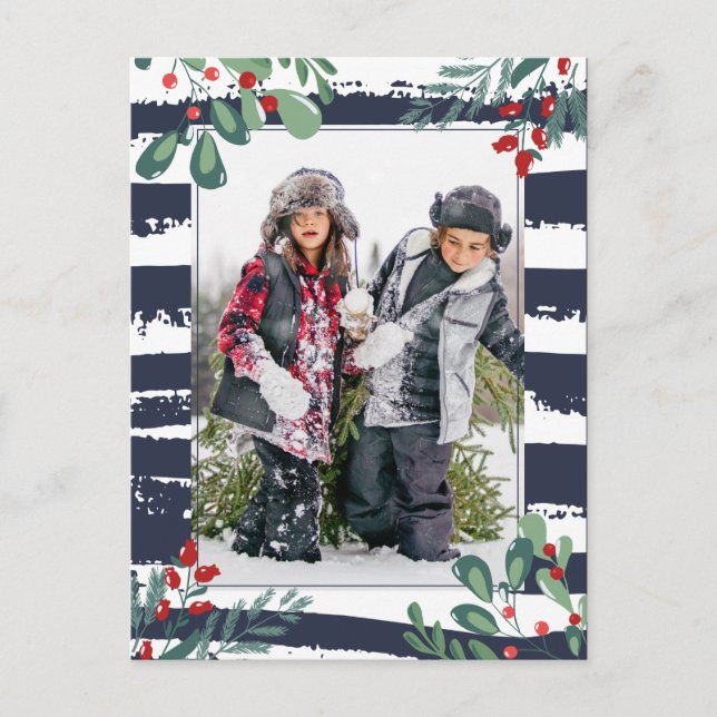 Deseos Cálidos | Tarjeta de Navidad con Foto (Anverso)