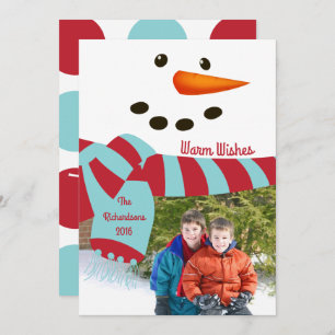 Deseos cálidos, tarjeta fotográfica Snowman
