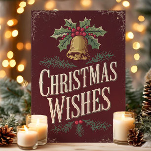 Deseos Clásicos de Navidad Campana Vintage