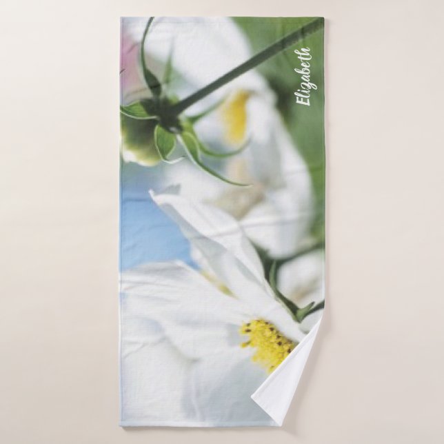 Deseos con maricas blancas personalizadas (Toalla de baño)