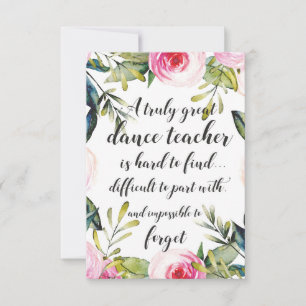 Deseos de agradecimiento para el profesor de baile