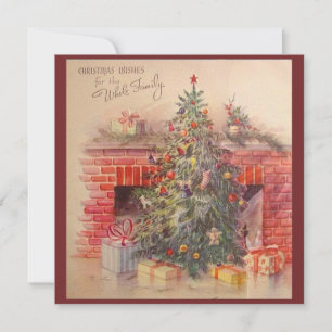 Deseos de árbol de Navidad retro vintage
