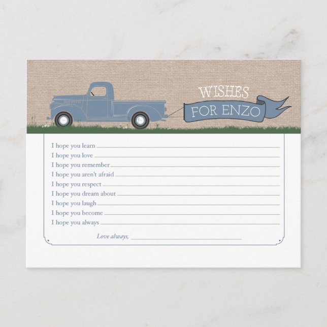 Deseos de Baby Boy - Tarjetas de Consejos para Cam (Anverso)