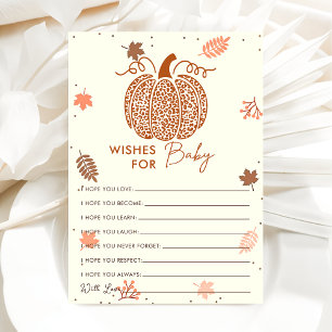 Deseos de calabaza de otoño boho para tarjeta de j