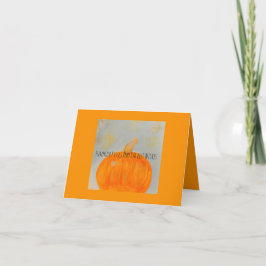 Deseos de calabaza Naranja Tarjeta de nota plegada