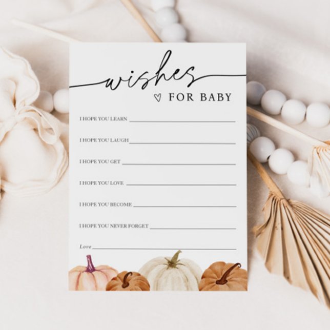 Deseos de calabaza para la tarjeta de bebé (Subido por el creador)