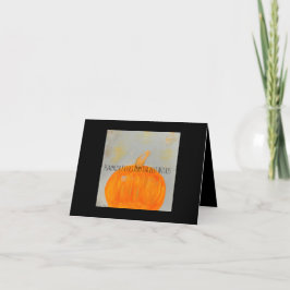 Deseos de calabaza Tarjeta de nota plegada negra