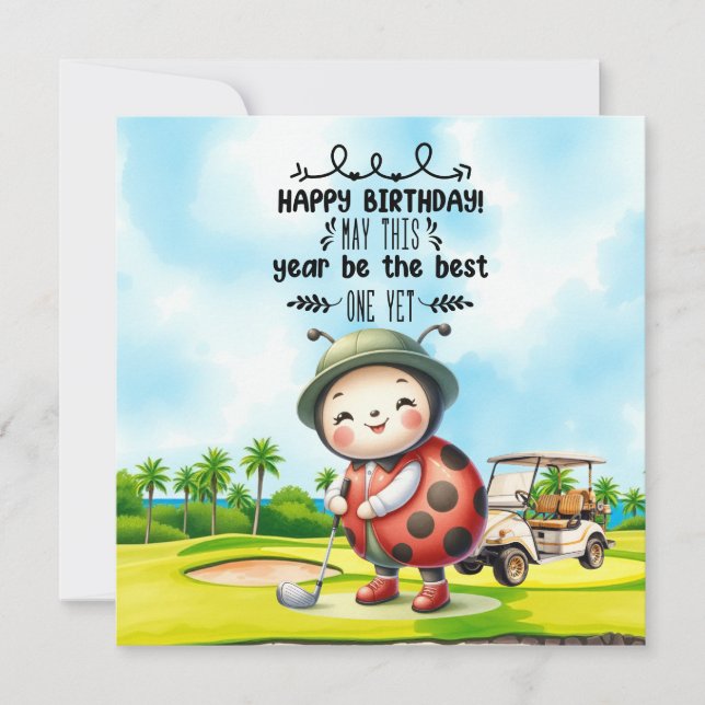 Deseos de cumpleaños de Golfer sobre el fondo de G (Anverso)