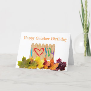 **DESEOS DE CUMPLEAÑOS DE OCTUBRE** CON TARJETA DE